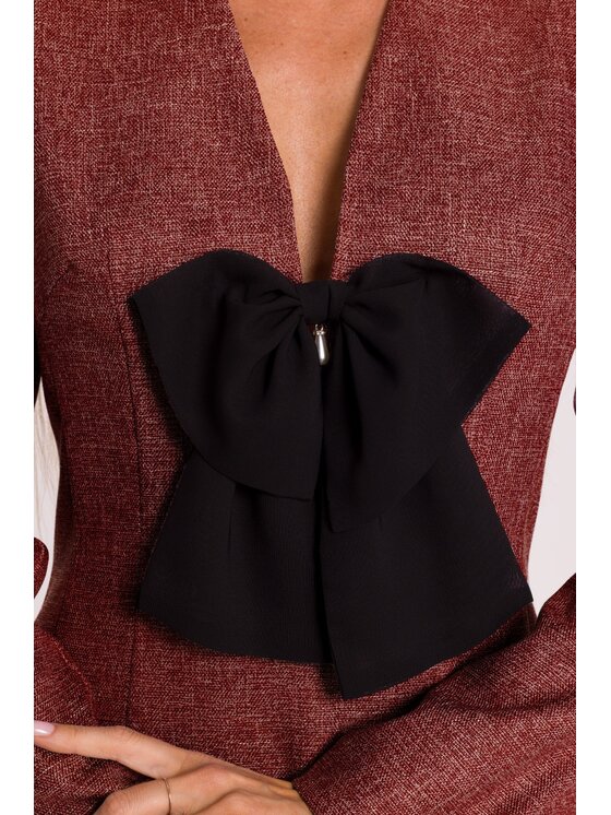 Made of Emotion Made of Emotion Sukienka wieczorowa M869 Bordowy Modern Slim Fit