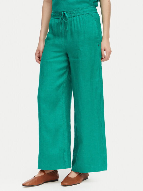 Tommy Hilfiger Tommy Hilfiger Текстилни панталони WW0WW48970 Зелен Relaxed Fit