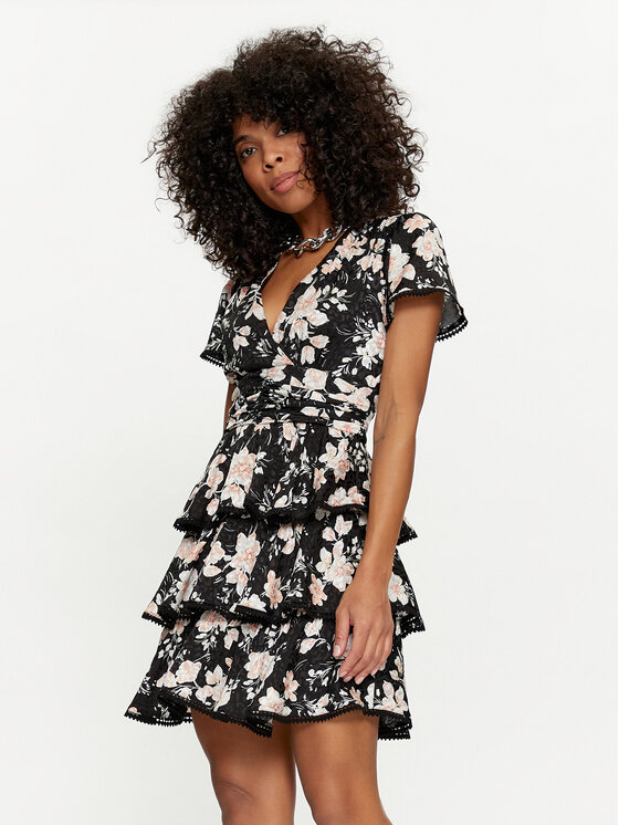 Guess kleid schwarz mit blumen Clearance