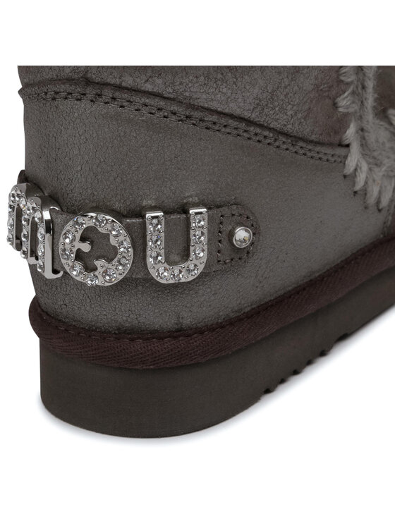 Mou Mou Škornji za sneg Eskimo 18 With Rhinestones Logo Srebrna