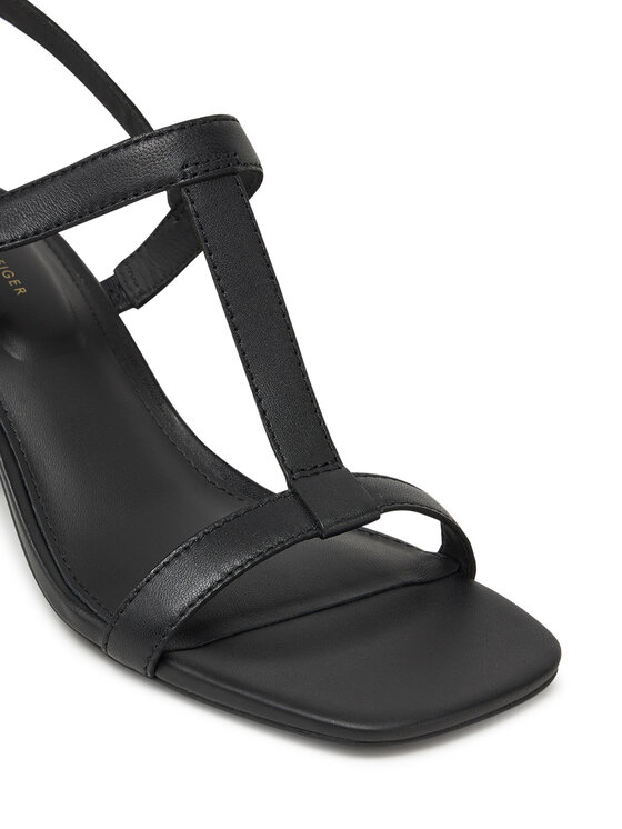 Tommy Hilfiger Tommy Hilfiger Sandály Leather Block Heel Sandal FW0FW08532 Černá