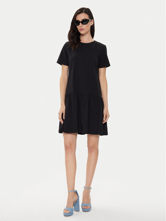 United Colors Of Benetton United Colors Of Benetton Haljina za svaki dan 3U53DV01H Crna Relaxed Fit