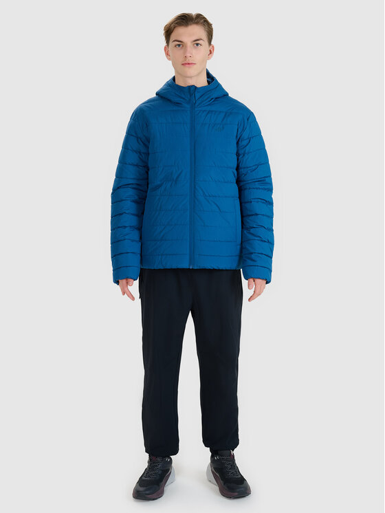 4F 4F Kurtka puchowa BASIC+ Turkusowy Regular Fit