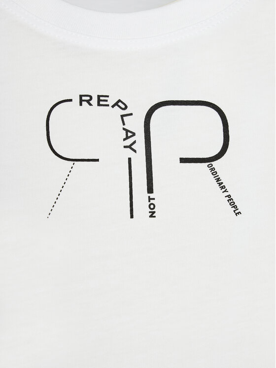 REPLAY Replay T-Shirt W3566P.000.23612P Biały Regular Fit