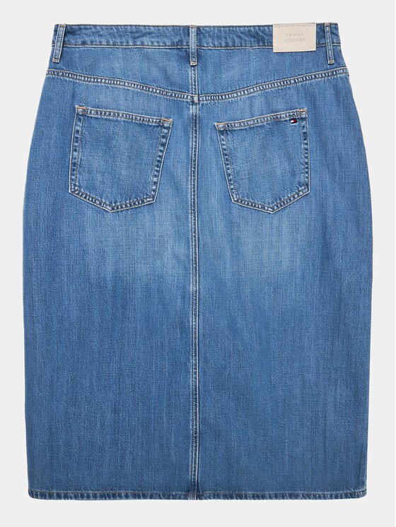 Gonna di jeans WW0WW38132 Blu Regular Fit