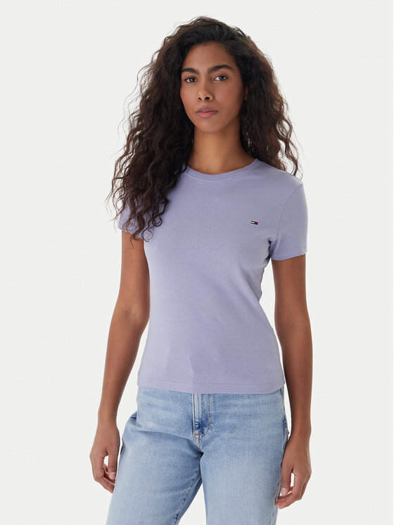 Tommy Jeans Tricou DW0DW20459 Albastru Slim Fit