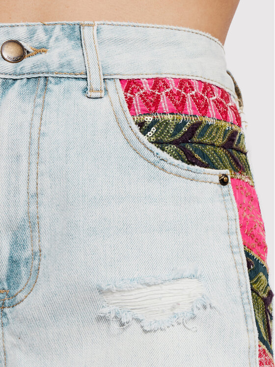 Desigual Desigual Kratke traperice Cartagena 22SWDD14 Plava Regular Fit