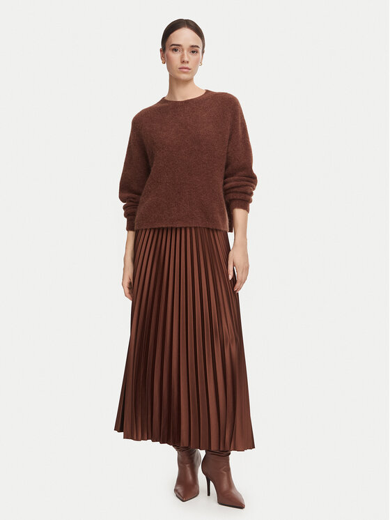 Marella Marella Πλισέ φούστα Esodo 2623106045 Σκούρο καφέ Regular Fit