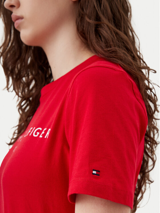 Tommy Hilfiger Tommy Hilfiger Tricou WW0WW40276 Roșu Regular Fit