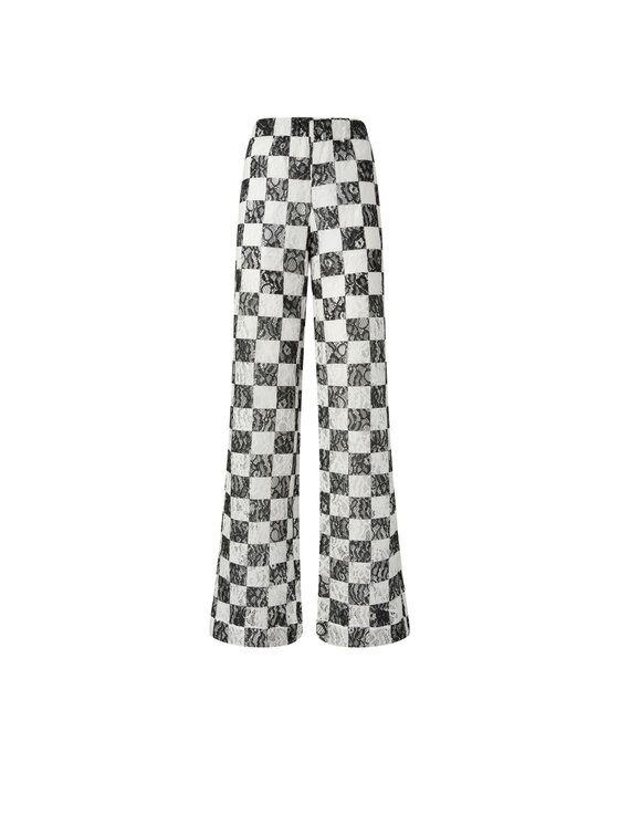PINKO PINKO Spodnie damskie Percy pantalone pizzo Biały Flared Leg