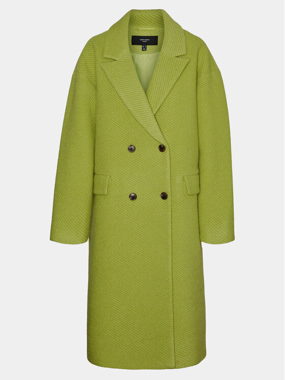 Vero Moda Curve Vero Moda Curve Вълнено палто 10296650 Зелен Regular Fit