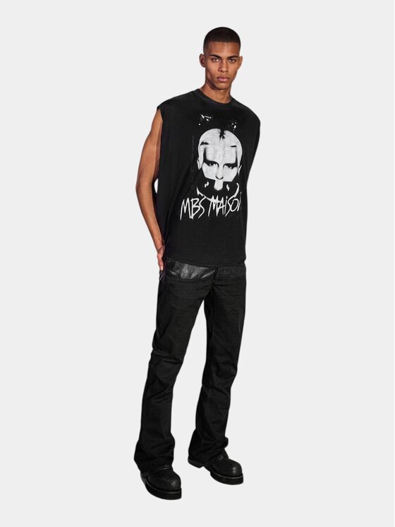 MADE BY SOCIETY MADE BY SOCIETY Tank top MONOLITH - T17483 Czarny Basic Fit