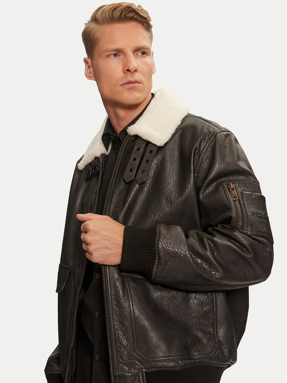 HUGO Hugo Prijelazna jakna Loran 50521030 Crna Regular Fit
