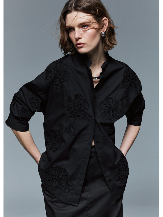 Liu Jo Liu Jo Koszula CA6170T039A22222 Czarny Loose Fit