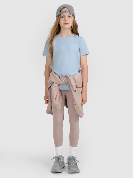 4F 4F T-Shirt BASIC+ Niebieski jasny Oversize