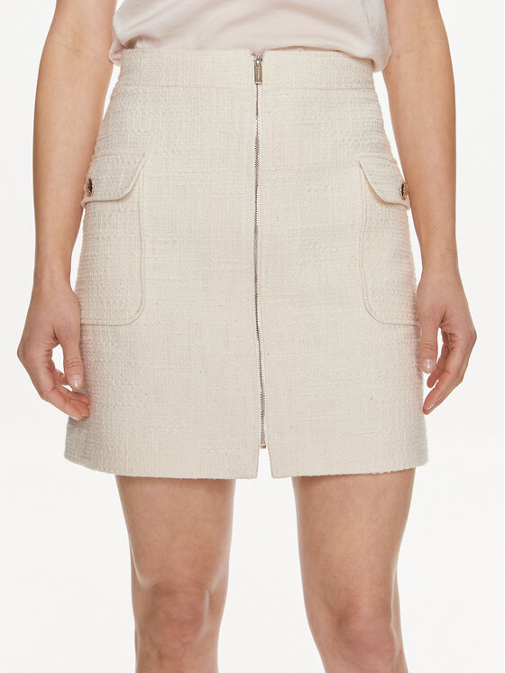Morgan Minigonna 241-JZIP.F Beige Regular Fit, taglia : 38