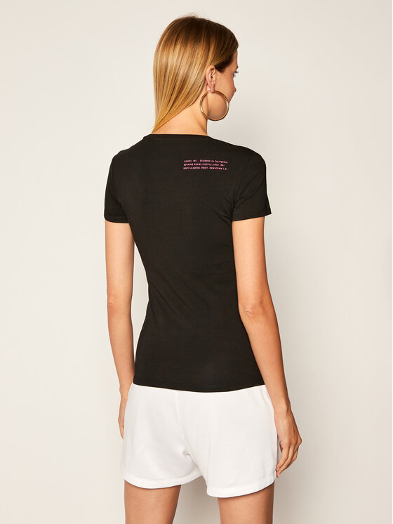 Guess Guess Tričko Kamelia W0YI87 J1300 Čierna Slim Fit