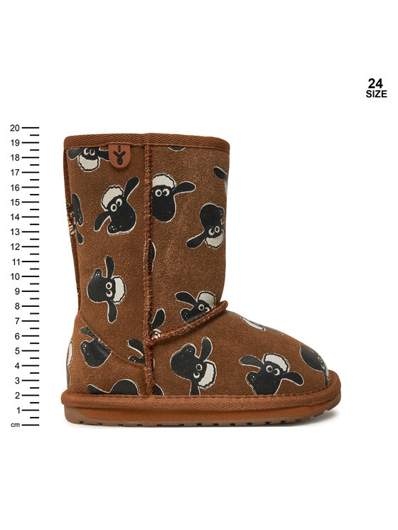 EMU Australia EMU Australia Škornji za sneg Shaun The Sheep Print K13107 Rjava