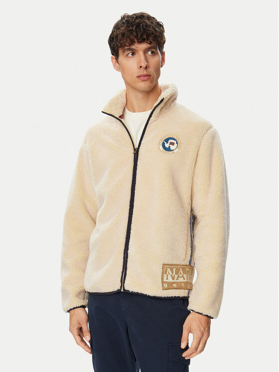Napapijri Napapijri Felpa di pile T-Archive NP0A8APE Crema Relaxed Fit