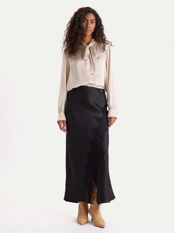BOSS BOSS Spódnica maxi C_Vlace 50548389 Czarny Slim Fit