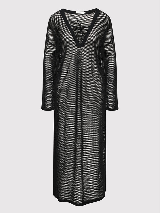 Seafolly Seafolly Vestito da spiaggia Crochet Cover Up 54630-CU Nero Relaxed Fit