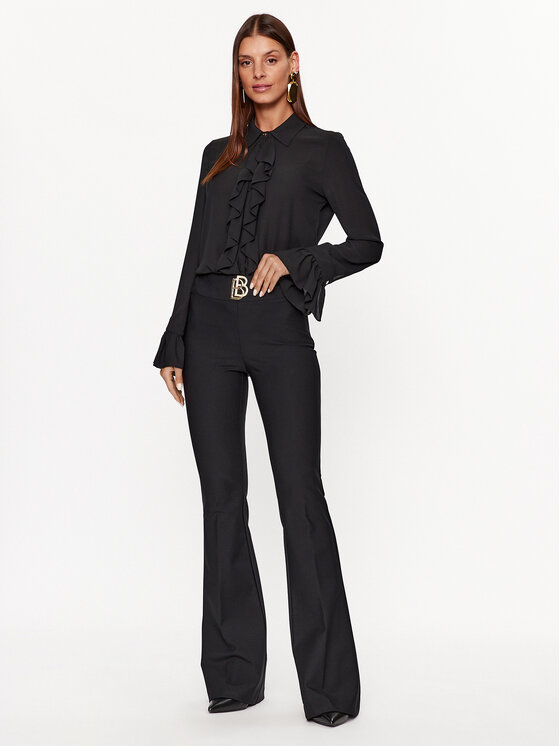 Babylon Babylon Штани з тканини T_MF0601 Чорний Regular Fit