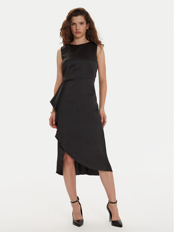 DKNY DKNY Koktel haljina DD4GTB81 Crna Slim Fit