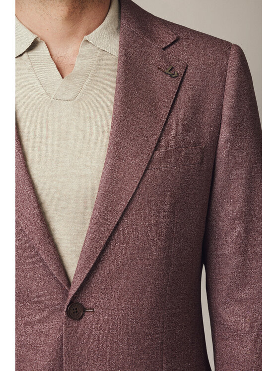 Lancerto Lancerto Marynarka Glorenza MA131225000013 Bordowy Slim Fit