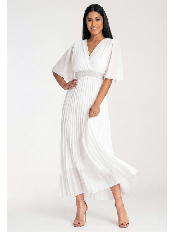 FIGL FIGL Večerní šaty M1294 Bílá Feminine Fit