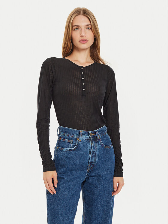 Marc O'Polo Blúzka 408 2028 52447 Čierna Slim Fit