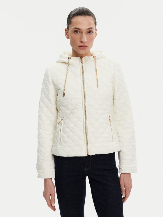 Fracomina Fracomina Átmeneti kabát FR25SC3001O42301 Ekru Slim Fit