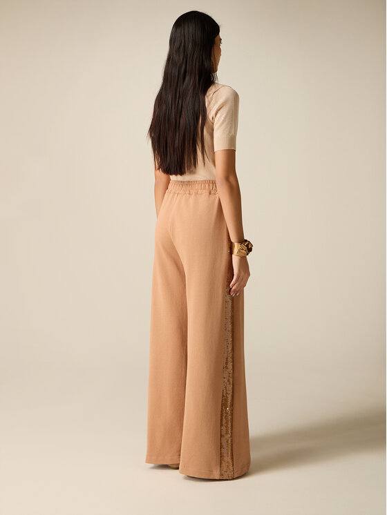 Oltre Oltre Pantaloni di tessuto P841J002432N012 Marrone Baggy Fit