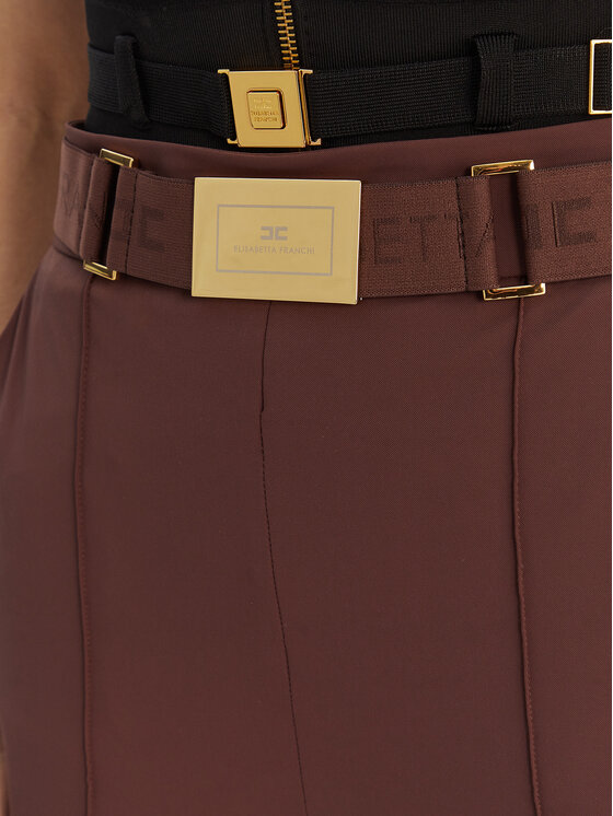 Elisabetta Franchi Elisabetta Franchi Bavlnené nohavice PA-132-61E2-V350 Hnedá Regular Fit