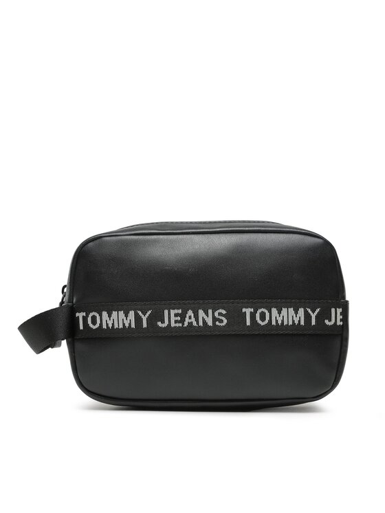 Geantă pentru cosmetice Tommy Jeans Tjm Essential Leather Washbag AM0AM11425 Negru