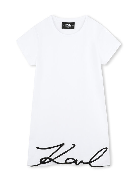 Karl Lagerfeld Kids Karl Lagerfeld Kids Rochie de zi Z30454 S Alb Regular Fit