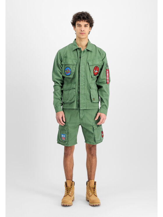 Alpha Industries Alpha Industries Šortky Flying Tigers Short Zelená Slim Fit