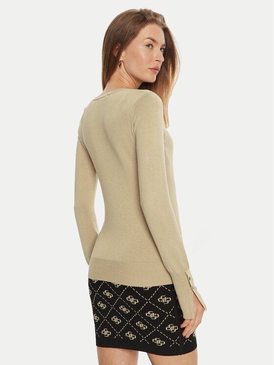 Guess Guess Sweter W2YR30 Z2V62 Beżowy Regular Fit
