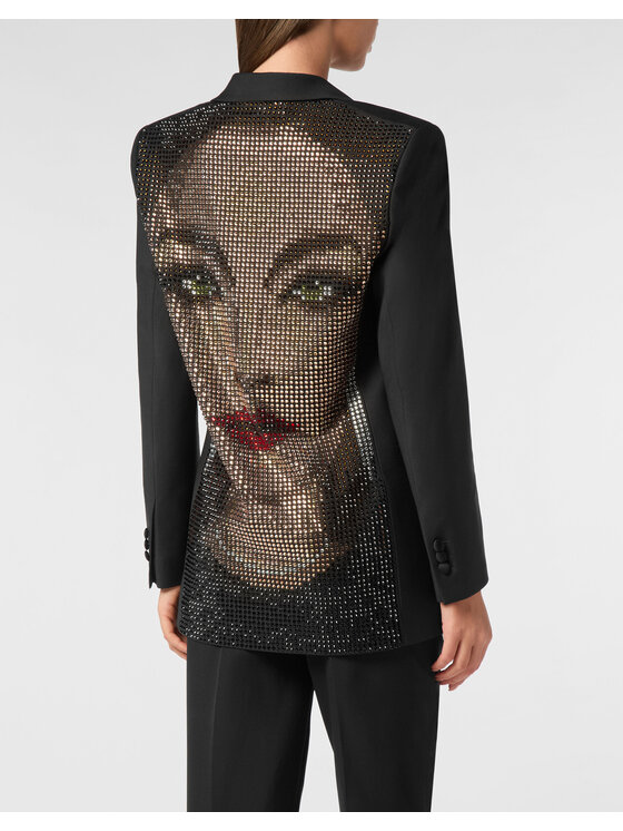 PHILIPP PLEIN PHILIPP PLEIN Marynarka 24269 Czarny Loose Fit