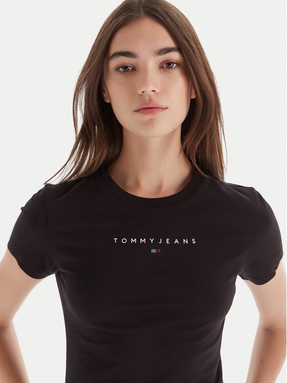Tommy Jeans Tommy Jeans T-shirt Bling Linear DW0DW21550 Nero Slim Fit