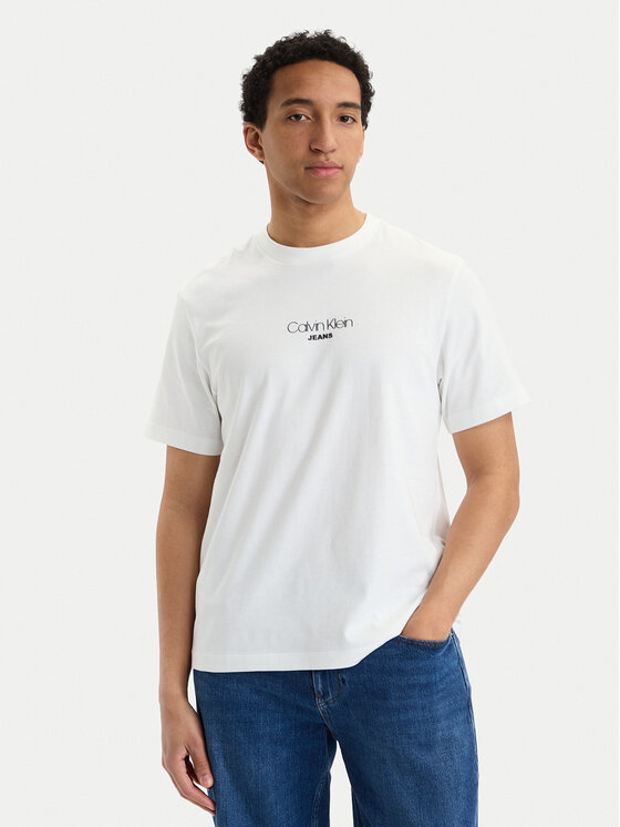Calvin Klein Jeans Tricou LV04RB824G Alb Regular Fit