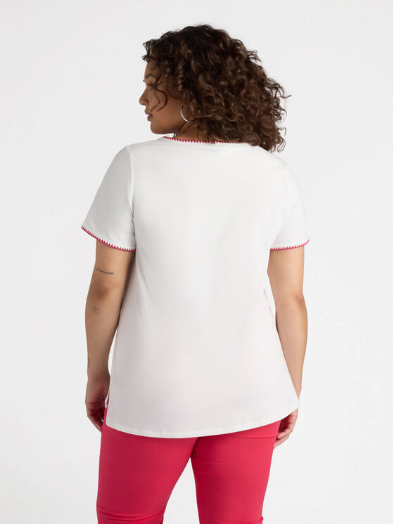 Fiorella Rubino Fiorella Rubino T-Shirt G098L008389N011 Biały Regular Fit