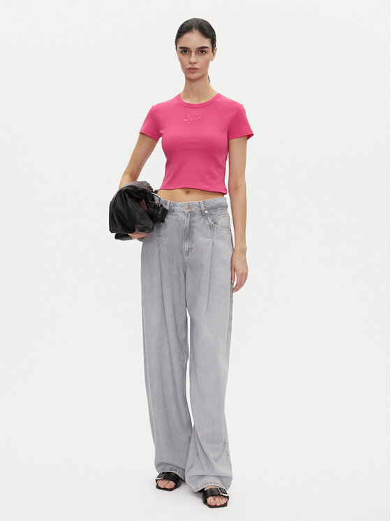 HUGO HUGO T-Shirt Delanor_2 50539132 Růžová Cropped Fit