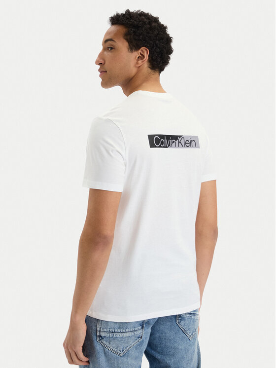 Calvin Klein Tricou SS 30s EU LV04LG810G Alb Slim Fit