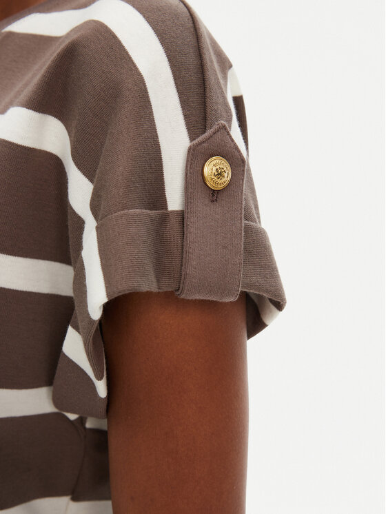 Tommy Hilfiger Tommy Hilfiger Футболка Gold Button WW0WW45628 Коричневий Regular Fit