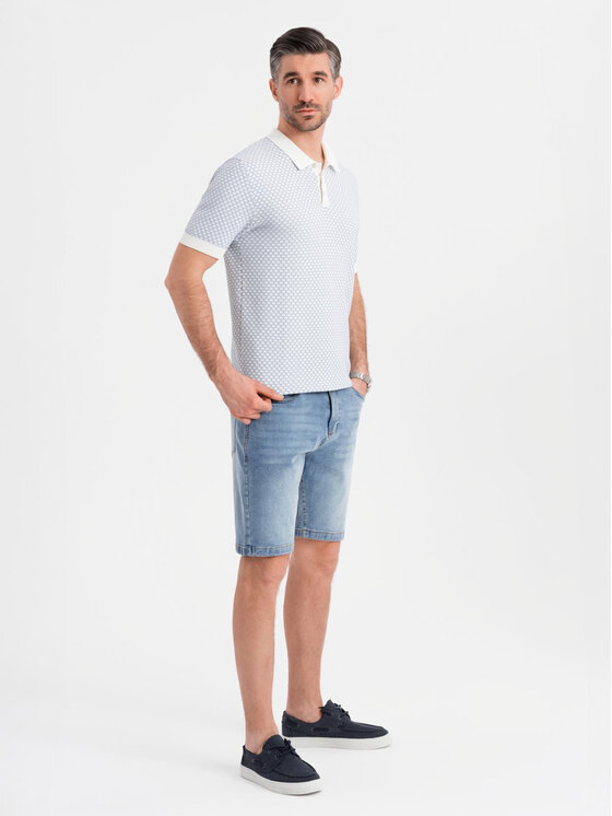 Ombre Ombre Szorty jeansowe OM-SRDS-0171 Niebieski Regular Fit