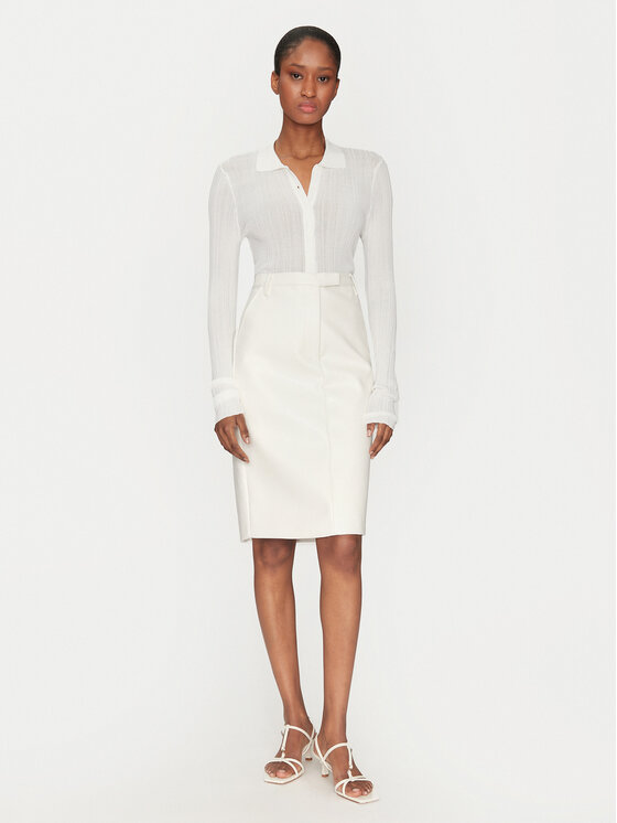 BARDOT BARDOT Dirbtinės odos sijonas 59679SB1 Balta Regular Fit