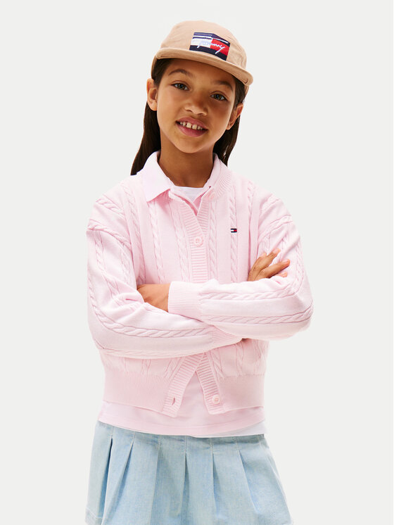 Tommy Hilfiger Tommy Hilfiger Кардиган KG0KG08546 Розов Regular Fit