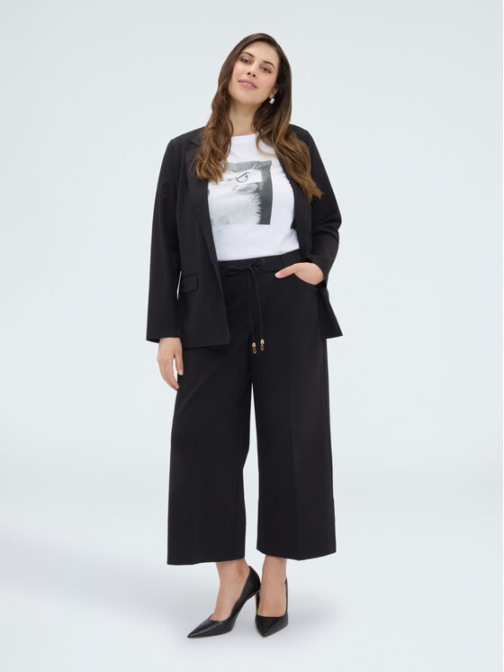 Fiorella Rubino Fiorella Rubino Spodnie materiałowe P034L002382N033 Czarny Cropp Fit