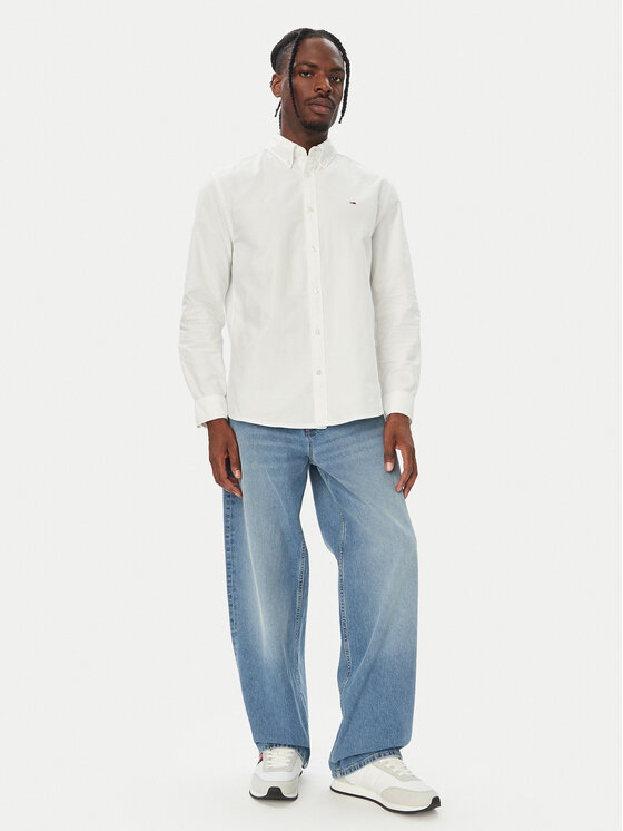 Tommy Jeans Tommy Jeans Πουκάμισο Oxford DM0DM23711 Λευκό Regular Fit