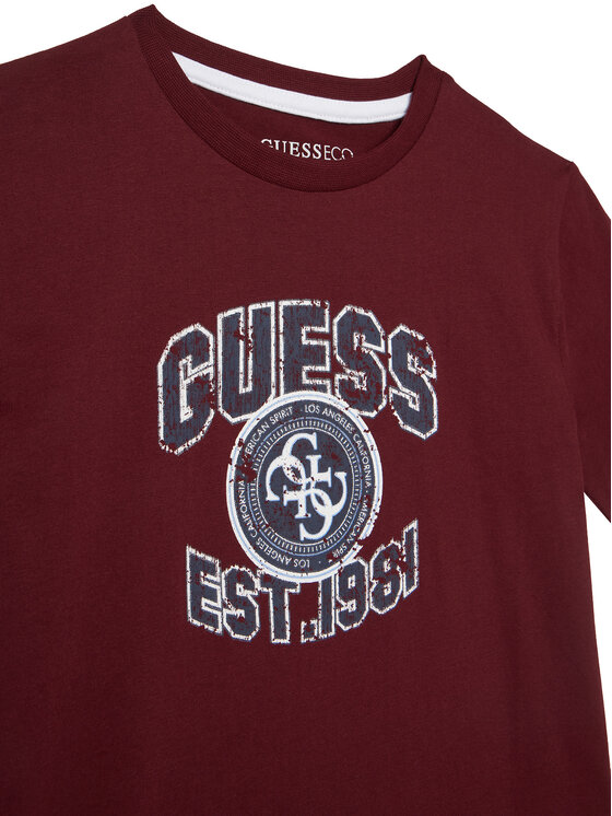 Guess Guess Póló L6RI13 K8HM4 Bordó Regular Fit